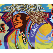 Carson Waterman, Seneca, Man with Gustowets, Acrylic on canvas