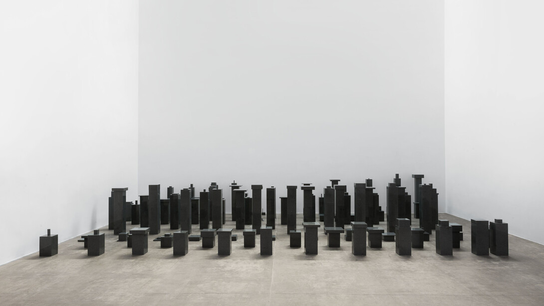 Not Vital
100 Architects
2016
Black granite
Dimensions variable
Average height: 56.22 cm
© Not Vital
Courtesy of the artist and Hauser & Wirth