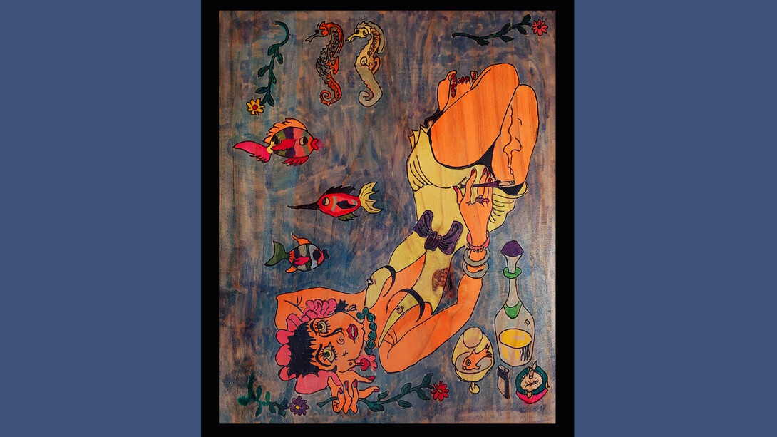 Recreación de pintura en madera de la "Muñeca brava" de Penike