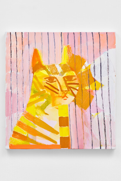 Meghan Brady,
Familiar, 2024,
Acrylic and Oil on Canvas,
26 x 21 inches,
66 x 53.3 cm. Courtesy of the artist and Mrs.