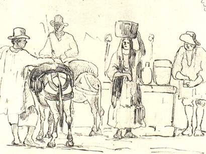 Camille Pissarro, Escenas del mercado, c. 1853