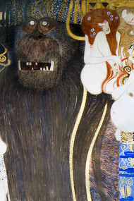 For the Fourteenth Vienna Secession in 1902, Klimt produced the Beethoven Frieze to celebrate the 75th anniversary of Ludwig van Beethoven’s death