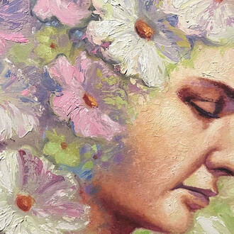Dominic Harman, Amongst the petals (detail), 2023. Courtesy of Abend Gallery