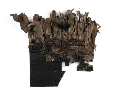 Leonardo Drew b. 1961, Number 9C 數字9C, 2015, Wood and paint 木材和顏料, 244 x 244 x 66 cm (96 x 96 x 26 in.)