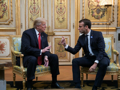 Em 10 de novembro de 2018, o presidente Donald Trump e o presidente francês Emmanuel Macron realizaram uma reunião bilateral no Palácio do Eliseu, em Paris