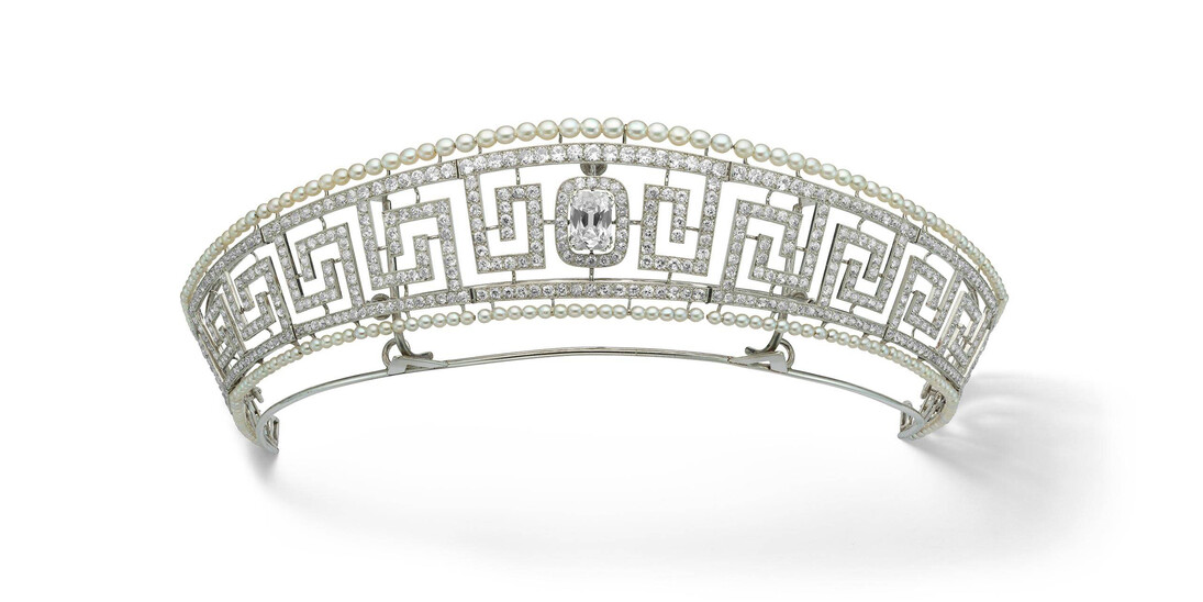 Diamond and pearl tiara previously owned by Lady Marguerite Allan and saved from the Lusitania, Cartier, 1909, France. Marian Gérard, Cartier Collection. © Cartier