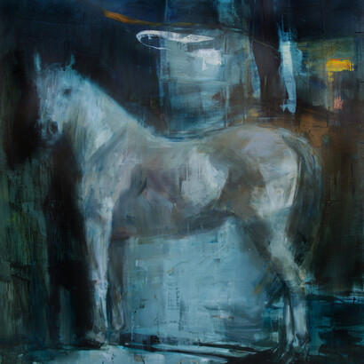 Joseph Adolphe "Equus no. 10," Oil on canvas, 60" x 55" (152 x 140cm)
 
