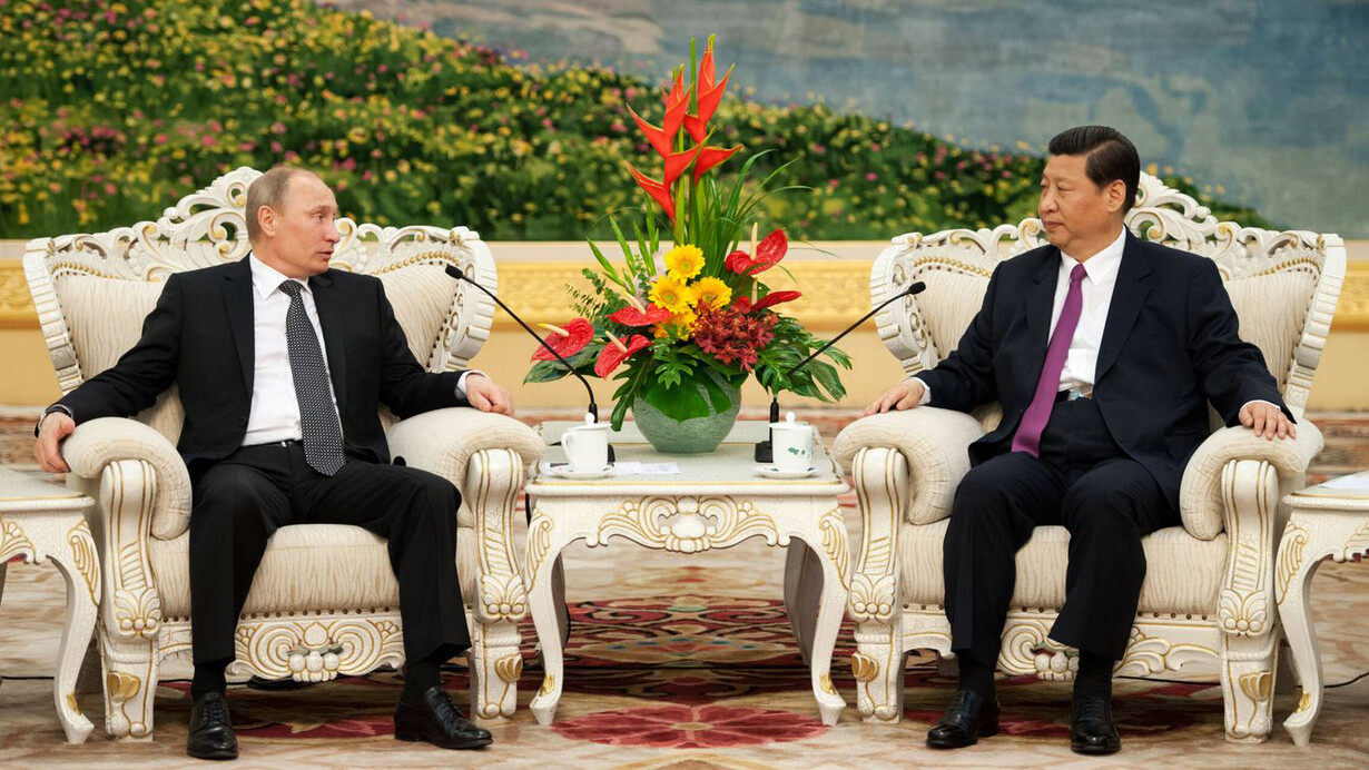 Vladimir Putin, presidente de la Federación Rusa, y Xi Jinping, presidente de la República Popular China 
