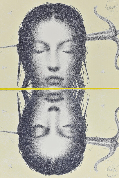 Omar Galliani, Disegno siamese, 2009. Cortesia di CSArt - Comunicazione per l'Arte