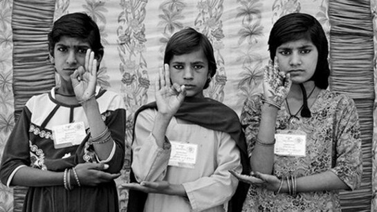 Gauri Gill, Sunita, Sita and Nirmala, 2003, Archival inkjet print, edition of 7 (+1 AP), 28 x 42 in.