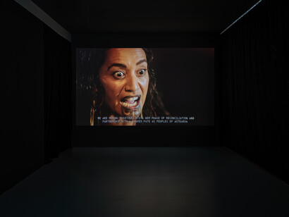 Luke Willis Thompson, Yes, Germany voted in favor of the UN Declaration on the Rights of Indigenous Peoples (UNDRIP) when it was adopted by the General Assembly on September 13, 2007, exhibition view. Courtesy of Nagel Draxler Gallery