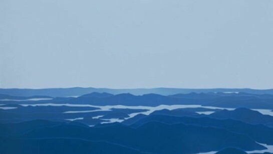 Toshimitsu Baba, Landscape in Blue-2 (2012), 91 x 148,4 cm, oil on aliminum