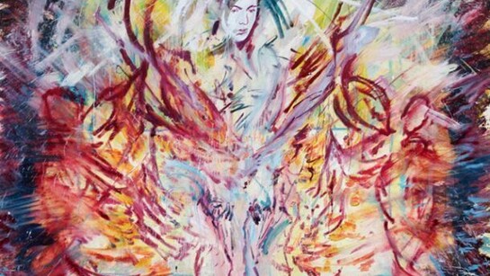 Shanna Waddell, "Untitled (Satan)" 2013. Oil on canvas, 77 x 105 in. Courtesy the artist and Thomas Erben Gallery, New York.