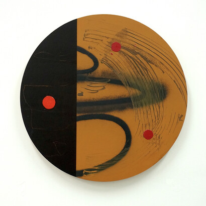 Timeline (Earth) acrylic on panel 50cm