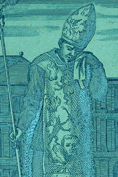 "Hombre condenado a la hoguera por la Inquisición española", grabado, Bernard Picart, 1722