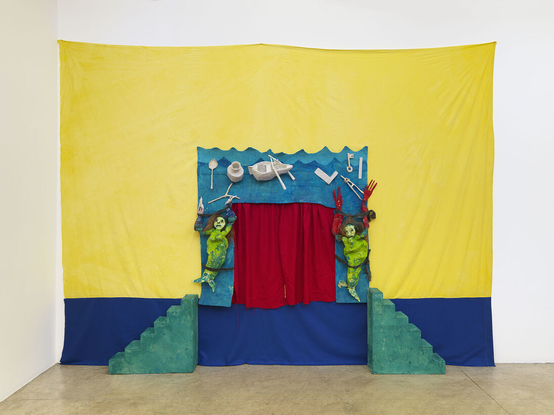 Marvin Gaye Chetwynd, Corine's Puppet Theatre, 2014, Mixed media, Variable dimensions, photo credits by Alessandro Zambianchi, courtesy of Massimo De Carlo Milano/London

