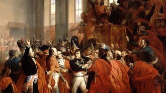 El 18 de Brumario visto por François Bouchot (1800-1842): «El General Bonaparte y el Consejo de los Quinientos en Saint-Cloud el 10 de noviembre de 1799» 
