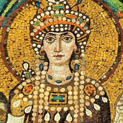 L'imperatrice Teodora in un particolare dei mosaici della basilica di San Vitale a Ravenna