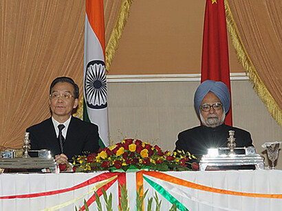The Secretary, Ministry of Water Resources, Shri D.V. Singh and the Assistant Minister of Foreign Affairs of China, Mr. Hu Zhangyue signing an MoU between the Ministry of Water Resources of the Republic of India and the Ministry of Republic of China on Provision of Hydrological Data on the Sutlej River in Flood Season by China to India, in the presence of the Prime Minister, Dr. Manmohan Singh and the Chinese Premier, Mr. Wen Jiabao, in New Delhi on December 16, 2010