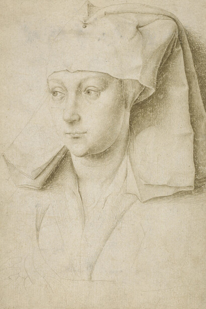 Rogier van der Weyden, Portrait of an unknown young woman, c. 1435, silverpoint on cream prepared paper, 166 x 116mm © The Trustees of the British Museum