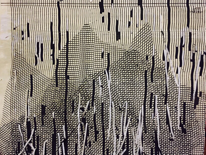 Sten & Lex, Untitled, Stenciled work on wood, 150 x 120 cm, Image courtesy Saatchi Gallery, London