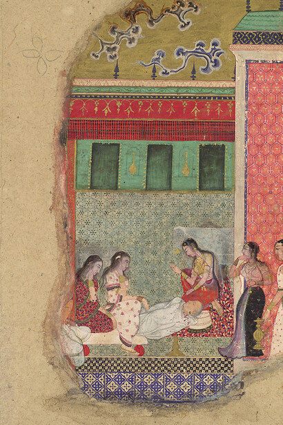 "The Death of King Dasharatha, the Father of Rama", Folio from a Ramayana
ca. 1605