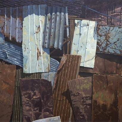 Bashar Khalaf, Junk garden no. 5 (detail), 2023. Courtesy of Zawyeh Gallery