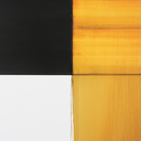 Callum Innes, Exposed painting quinacridone gold, 2024. Courtesy of Berggruen Gallery 
