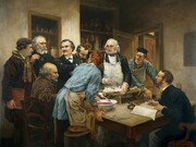 Claude Bernard con pupilos y discípulos (1899), por Léon Lhermitte