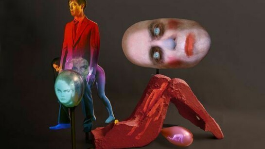 Tony Oursler, False Color Action, 2012, Video projection and mixed media