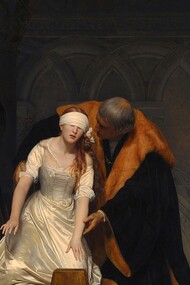 "L'esecuzione di Lady Jane Grey", Paul Delaroche, 1834. Conservato alla National Gallery di Londra, UK