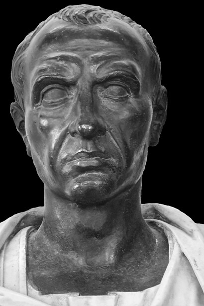 Busto di Giulio Cesare in due pietre, Uffizi, Firenze, Italia