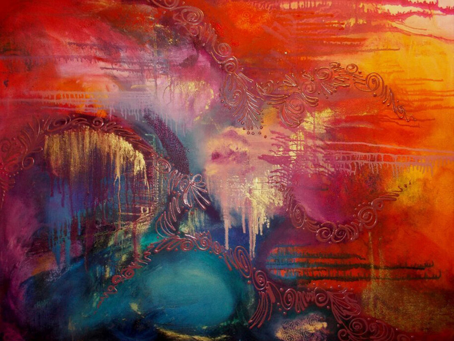 Methec, Paradise, Oil on Canvas, 40" x 50"