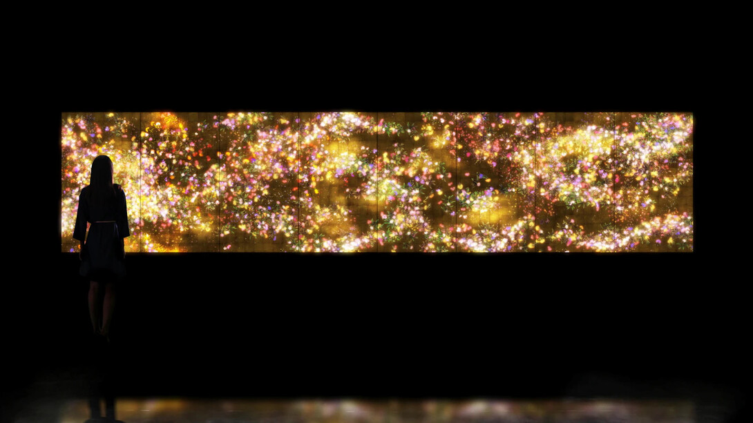 teamLab, Flowers and people – Gold (detail), 2015. Courtesy of Art Gallery of NSW