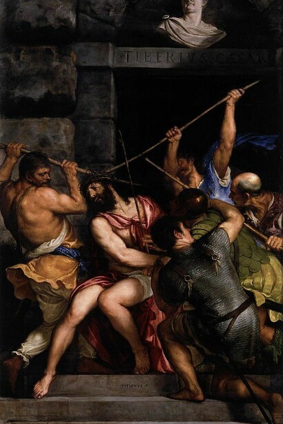 Tiziano Vecellio, Incoronazione di spine, 1542, olio su tela, Musée du Louvre, Parigi, Francia