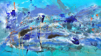 En el gestualismo de la mancha el artista interioriza todas las tensiones y percepciones que carga con sí ante la contemplación de su entorno para luego explotar y cargarlo a la tela. Obra de Cristina Gutiérrez