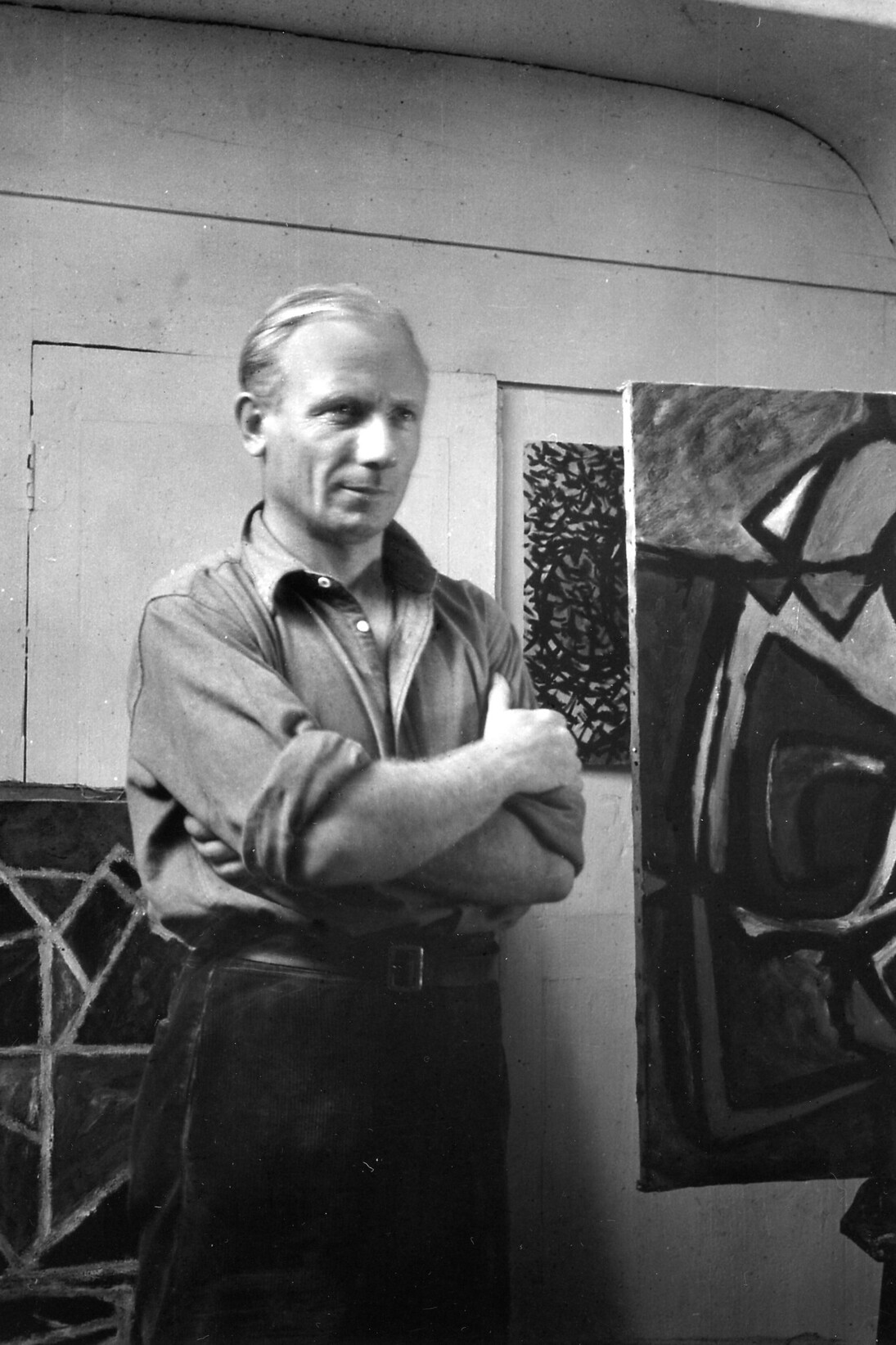 William Gear in his studio, 13 Quai des Grands Augustins, Paris 1949, The Estate of William Gear