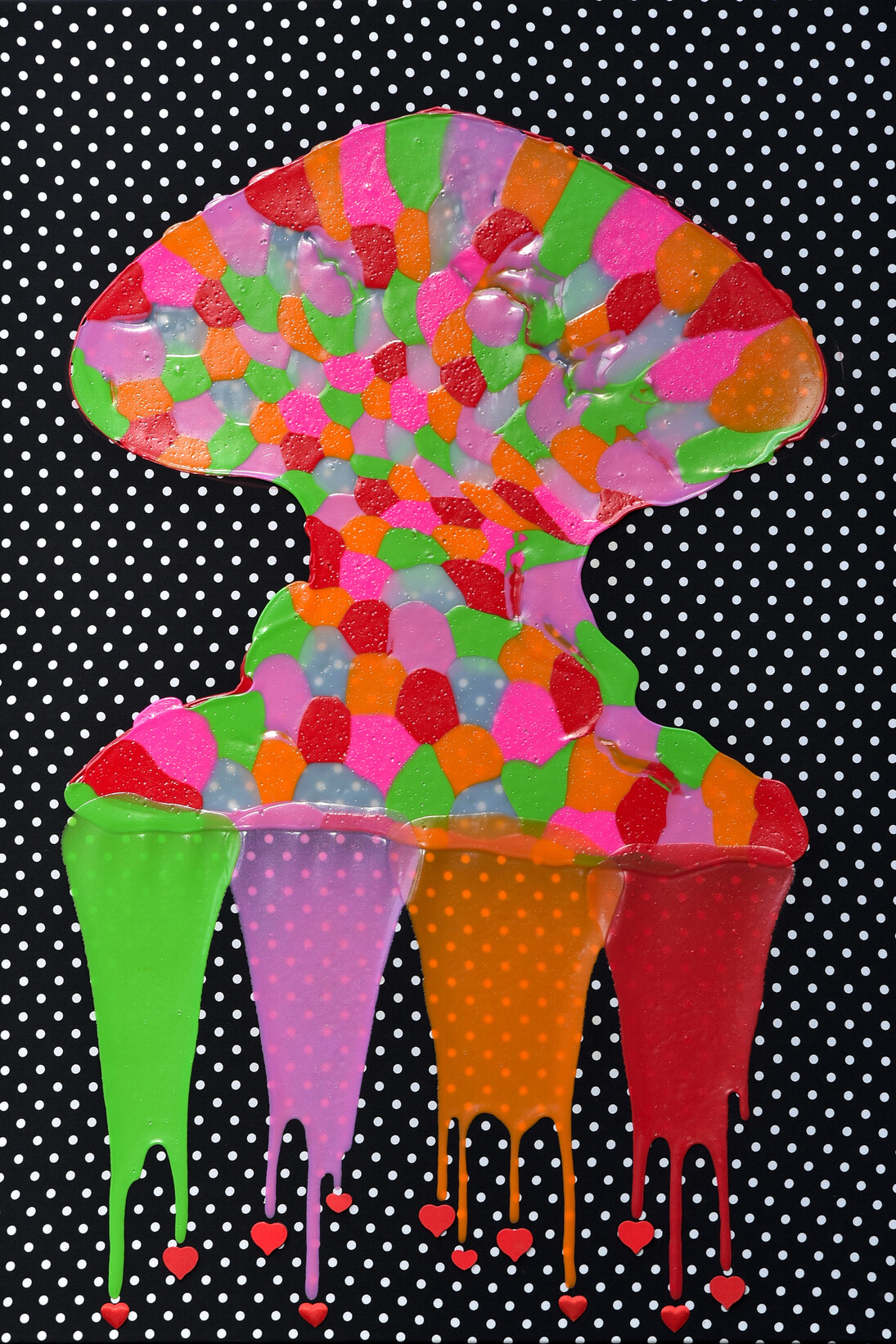 Shinya Sakurai, Atomic Heart 2013, tecnica mista su tela, 100 x 70 cm