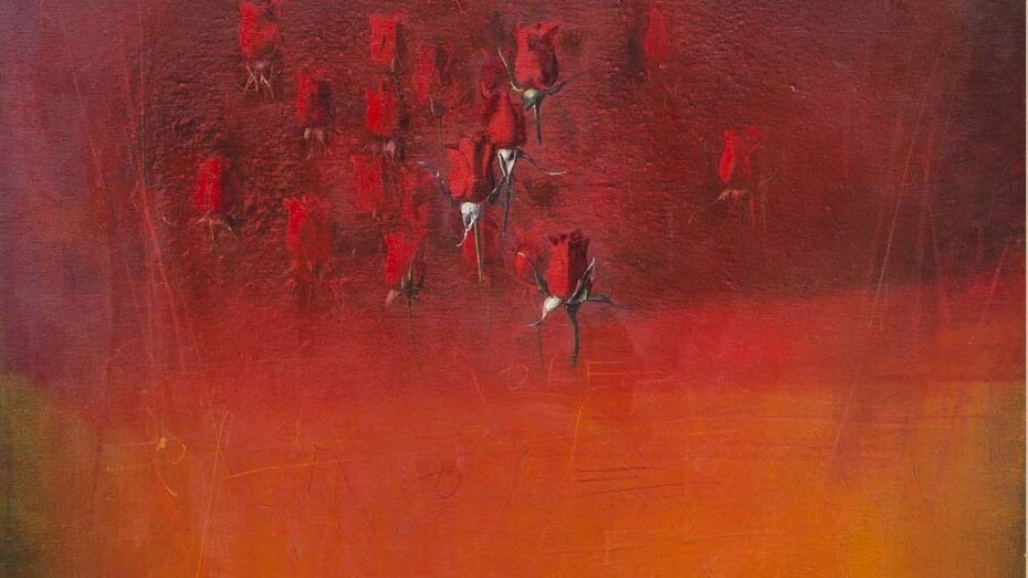 Mario Madiai, Rosae 4, olio, tela, 90 x 120 (dettaglio)