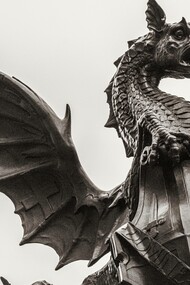 A dragon statue in London, United Kingdom
