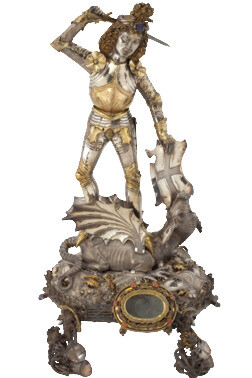 St. George’s Reliquary from Elbing
probably Bernt Notke (ca. 1435-1509)ca. 1480 Lübecksilver, partly gilt, coral, Amethysts and rubiesH 46 cm