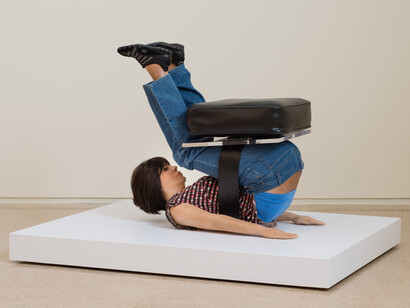Muebles, (2015), a series of cast-resin, life-size pieces of furniture that are in the shape of migrant workers, representing stereotypes of the Mexican identity
 
