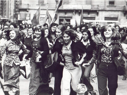 Manifestazione femminista negli anni '70