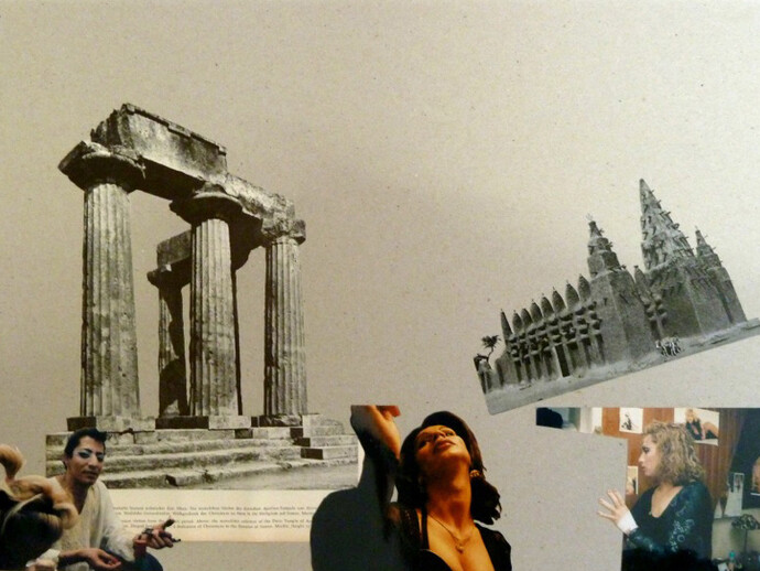 Kader Attia, Modern Architecture Genealogy #3, 2014. Collage, 17.52 in. x 24.41 in.