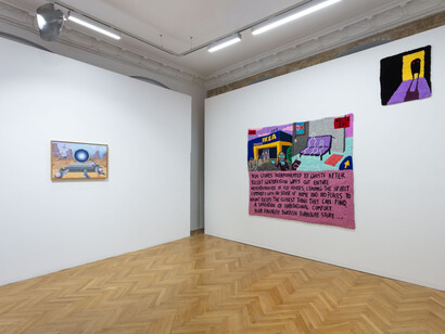 Megan Dominescu, If we lived here, we’d be home by now, exhibition view. Courtesy of Anca Poterașu Gallery