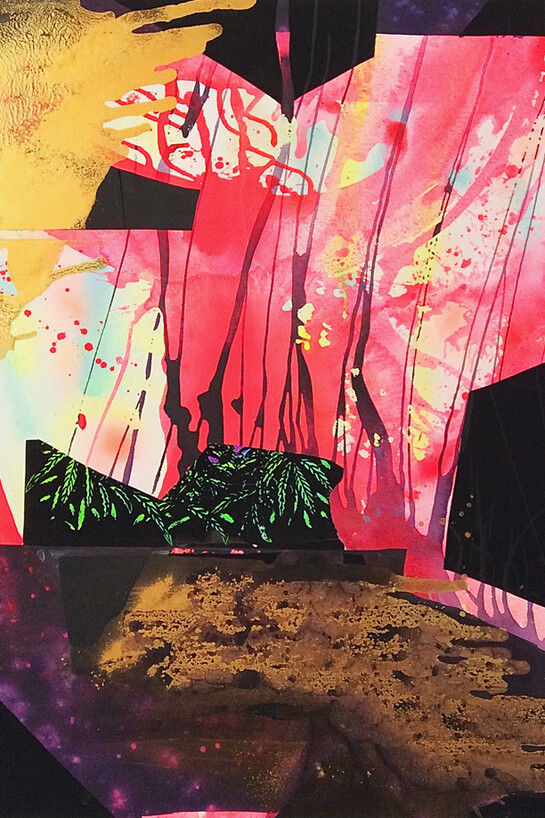 Erika Ranee, Sista (detail), 2014, Mixed media on canvas, 56 x 48 Inches. Courtesy of LMAKprojects, NY  