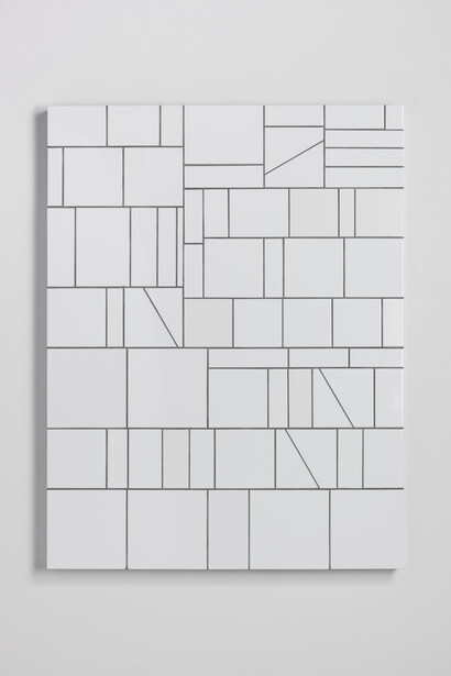 Simon Mullan, Samir, 2015, Tiles and wood, 89 × 116 × 4 cm