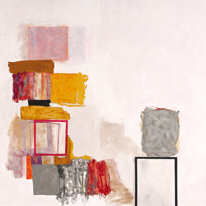 Rocio Rodriquez, Bits and Pieces, 2015, oil on canvas, 60 x 68 in