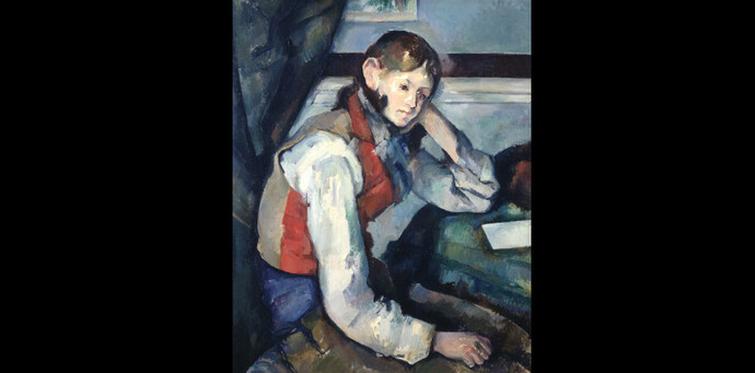 Paul Cézanne, Le garçon au gilet rouge, 1888-1890 huile sur toile, 79,5 x 64 cm . Fondation Collection E.G. Bührle, Zurich  photo SIK-ISEA, Zurich (J.-P. Kuhn)