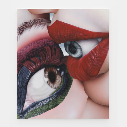 Alic Brock, Eye for an Eye, 2022, Acrylic on canvas, 72 x 60 inches, 183 x 152 cm. Courtesy of The Hole, New York